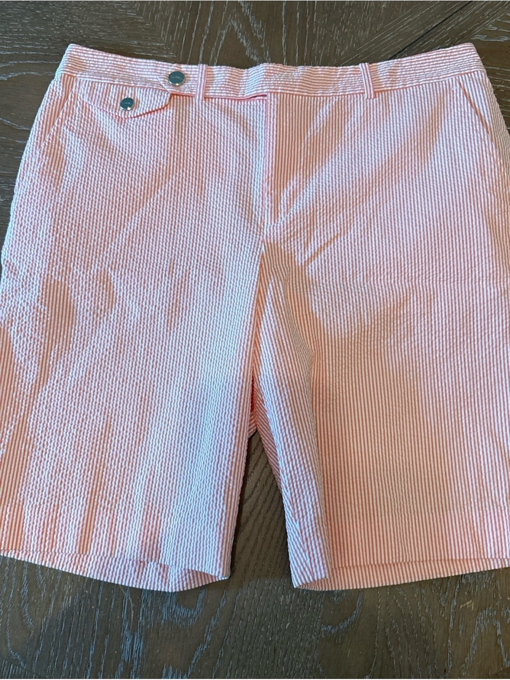 Ralph Lauren L-RL Active Pink Seersucker Flat-Front Shorts